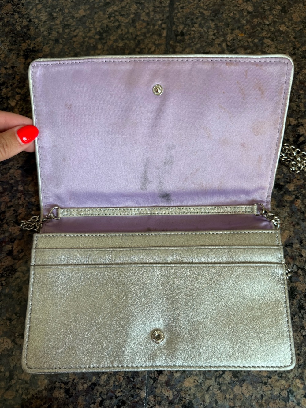 Coach Silver Signature Chain Wallet - Picture 5 of 6